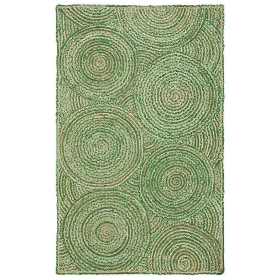 Green Jute Chindi Multicolour Rug Handmade Natural Rugs For Livingroom, Bedroom, Kitchen Custom size Rug