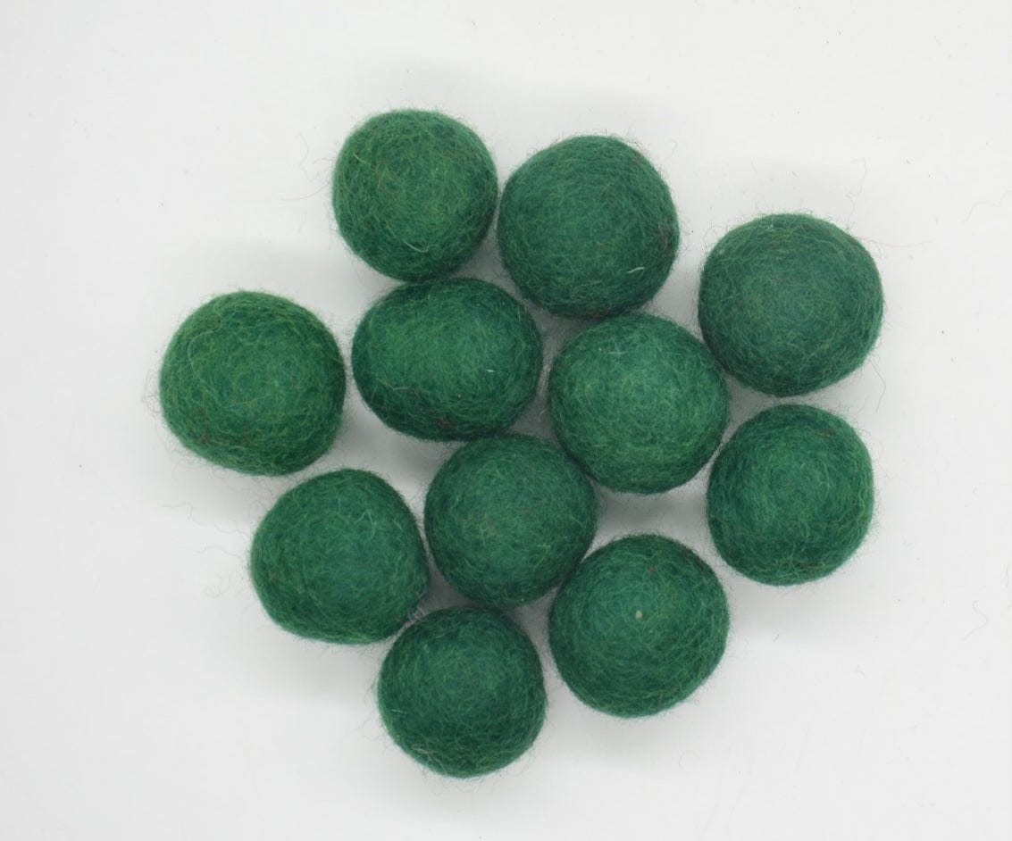 Felt Ball  Rug Dark Green 500cm Round Rug-Free Shipping