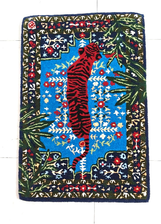 Bengal Tiger Hand Tufted Wool Rugs 2x3,5x8 6x9 7x10 8x10 9x12 10x14 feet Large Animal Rug Multi Colored Rug