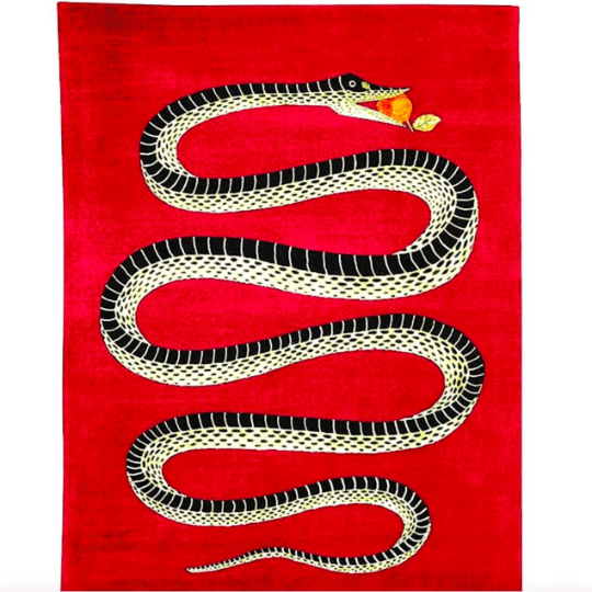 Rugs-Handmade-Animal Snake Design Rug- Area Rug-Hand tufted Rug-Wool Carpet