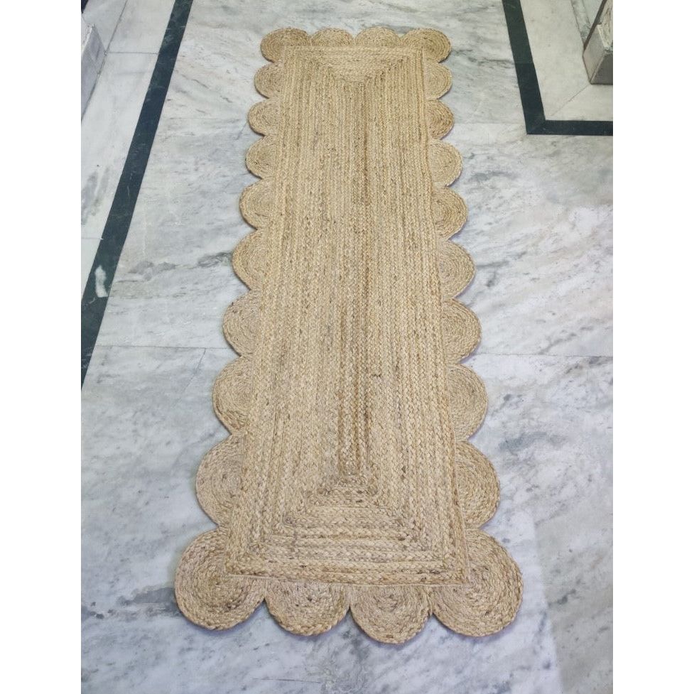 Jute Runner Rug-Brown Black Jute Rug-Natural Rug-Eco friendly Rug-Hand Made Jute Rug